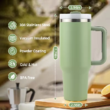 Custom logo 40 oz Vacuum Insulated Cup Travel Mug 40oz Stainless Steel Outdoor Tumbler with Handle and Straw