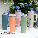 Custom logo 40 oz Vacuum Insulated Cup Travel Mug 40oz Stainless Steel Outdoor Tumbler with Handle and Straw