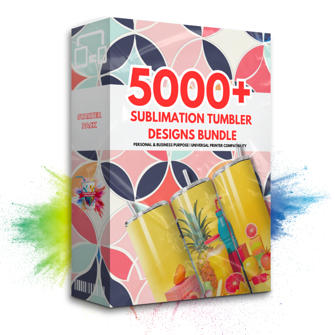 Starter Pack 5000+ Sublimation Tumbler Designs + Exclusive Canva Mockups Bonus